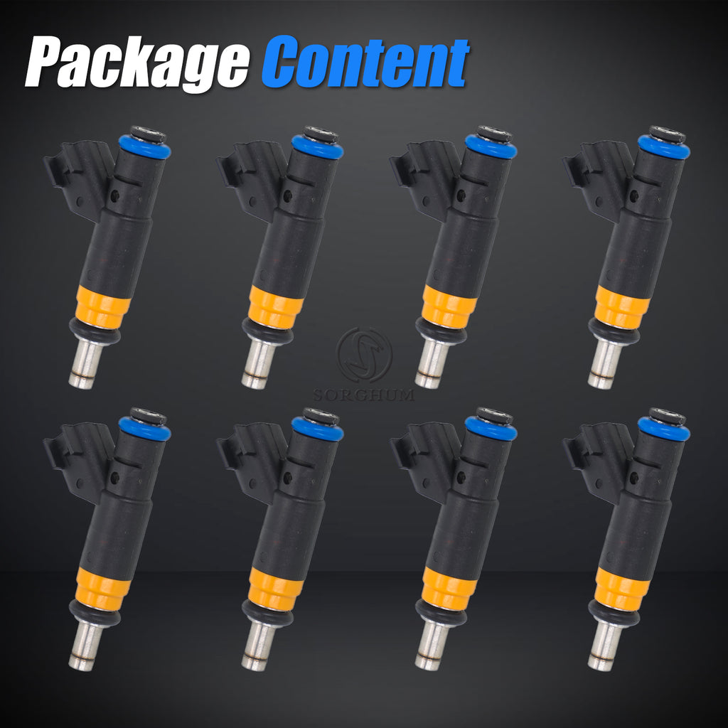 Sorghum 05037479AA Fuel Injectors Set of 8 Fit for Dodge Ram 1500 2500 3500 2009-2017 Durango Charger Jeep Grand Cherokee Commander Chrysler 300