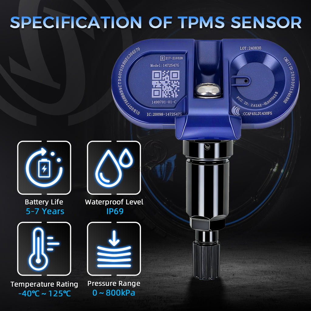 Sorghum 1490701-01-C TPMS Tire Pressure Sensor Bluetooth Fit for Tesla Model 3 S X Y