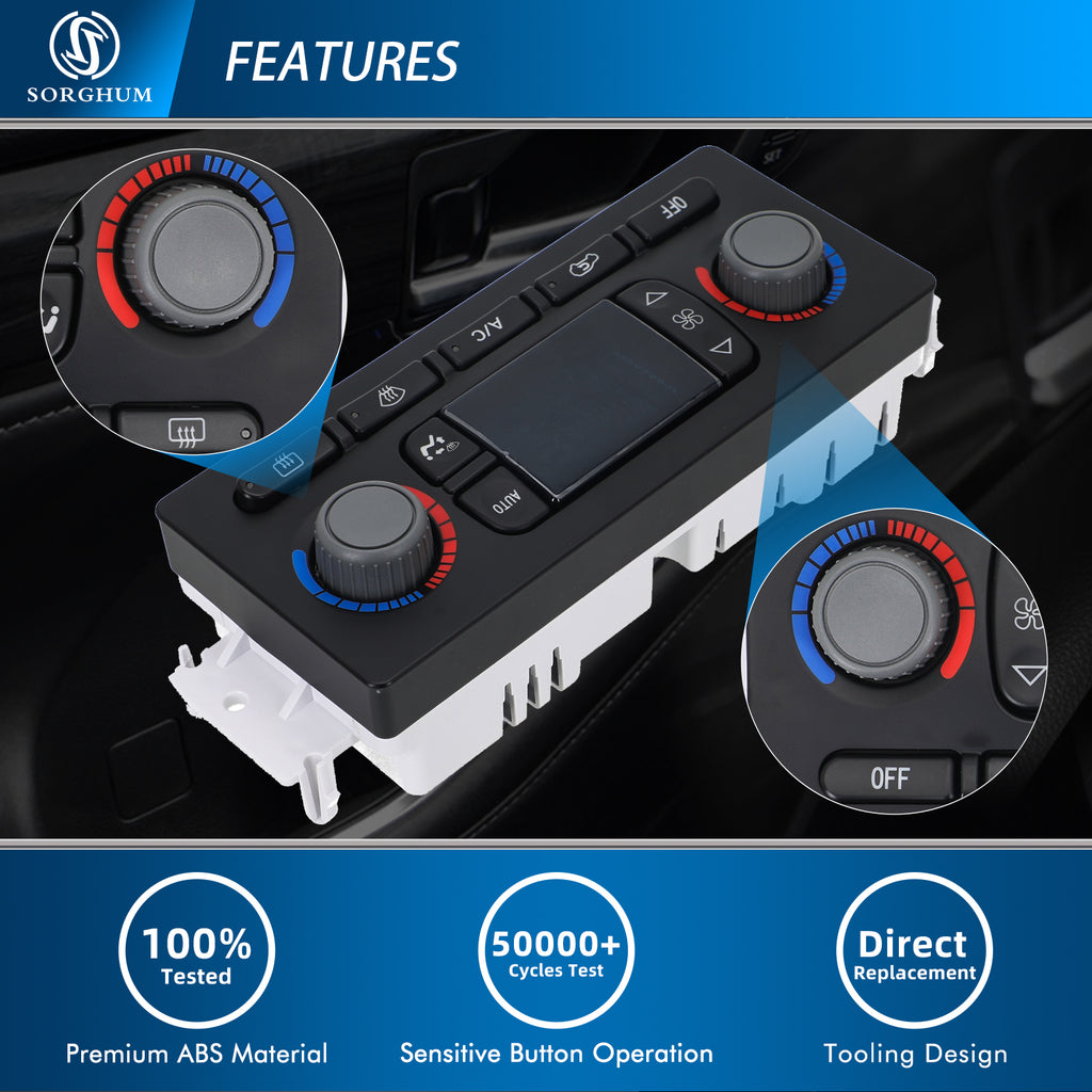 Sorghum 15201969 Air Conditioning Panel Control Switch Fit for Hummer H2 03-07 Cadillac Escalade 03-06 GMC Sierra 1500 03-06