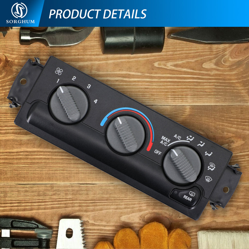 Sorghum 16250535 Air Conditioning Panel Control Switch Fit for 1999-2001 GMC Jimmy 1999-2005 Chevrolet Blazer 1999-2002 Oldsmobile Bravada