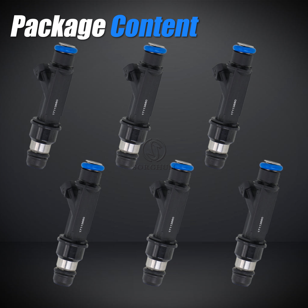 Sorghum 17113680 Fuel Injectors Set of 6 Fit for Chevrolet Trailblazer 2002-2007 Colorado LUV GMC Canyon Envoy Hummer H3 Saab 9-7x L6 4.2L
