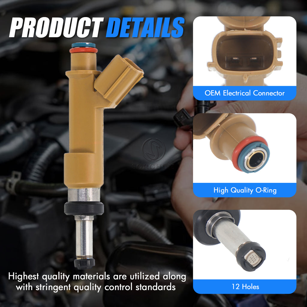 Sorghum 23209-39145 Fuel Injectors Set of 4 Fit for Toyota 2009-2018 Corolla 1.8L Toyota 2009-2013 Matrix 1.8L