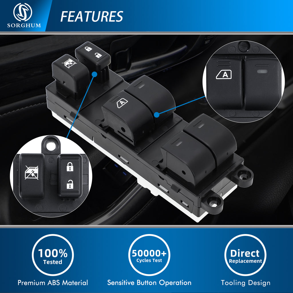 Sorghum 25401-ZJ60A Master Power Window Switch Fit for 2008 2009 2010 2011 2012 Nissan Sentra