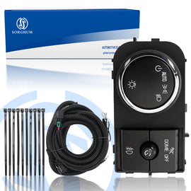 Sorghum 25858705 Headlight Head lamp Switch Fit for 2007-2013 Chevrolet Avalanche 2007-2013 Chevrolet Silverado 1500 2500 3500