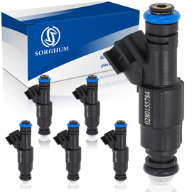 Sorghum 280155784 Fuel Injectors Set of 6 Fit for Jeep Cherokee 1999-2001 Grand Cherokee Wrangler 1999-2004 L6 4.0L Dodge Ram 1500 2500 Van 3500 Van
