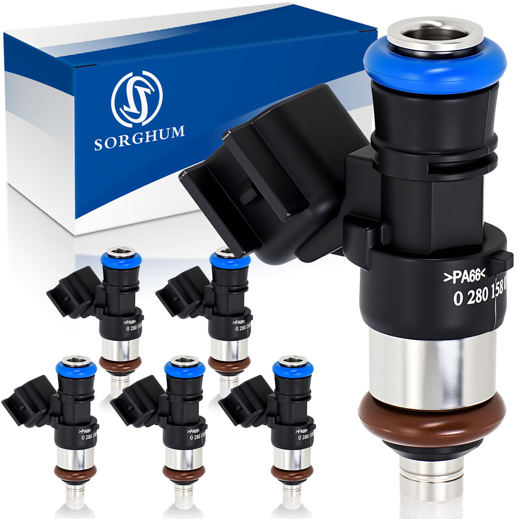 Sorghum 280158091 Fuel Injectors Set of 6 Fit for Ford Edge 2007-2011 Flex Fusion Taurus X Lincoln MKS MKT MKX MKZ Mazda 6 CX-9 V6 3.5 3.7L