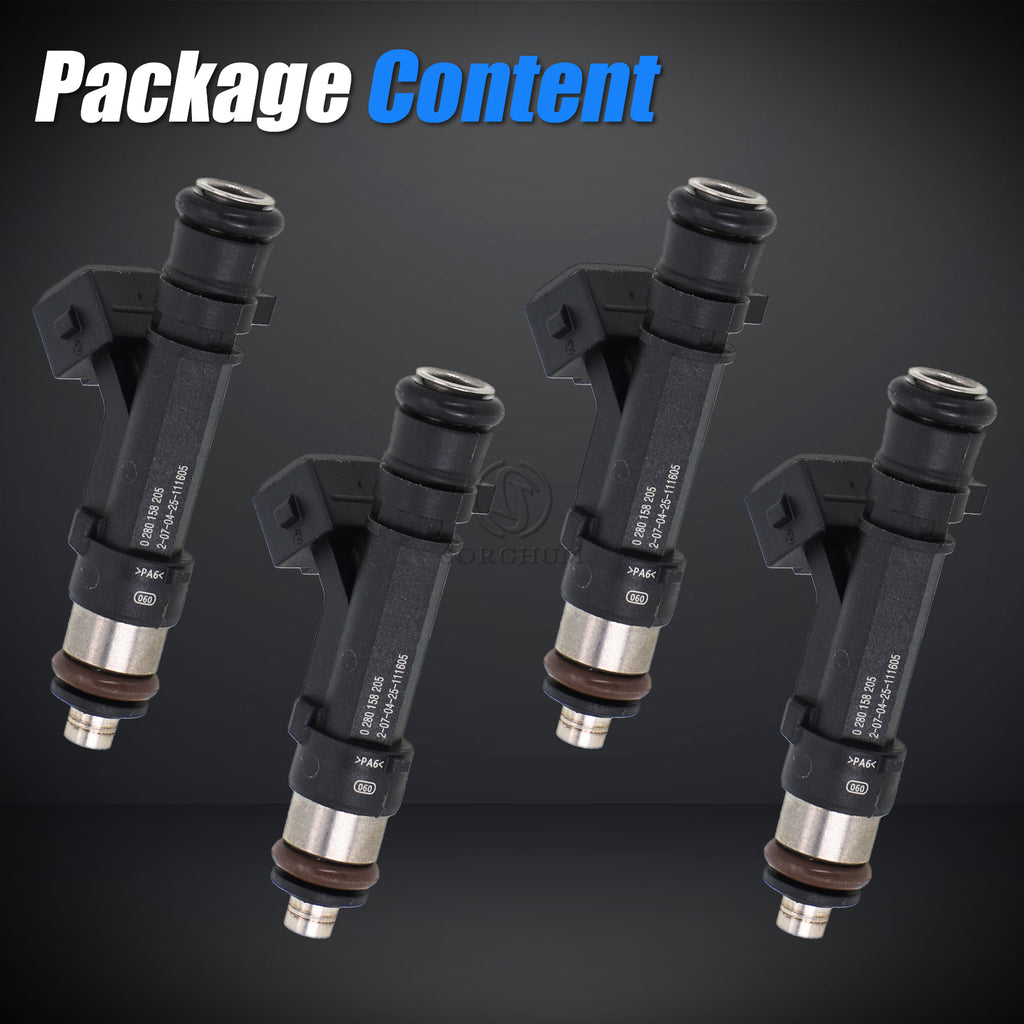 Sorghum 280158205 Fuel Injectors Set of 4 Fit for Chevrolet Cruze 2011-2015 Cruze Limited 2016 Sonic 2012-2020 Trax Buick Encore 2013-2021 L4 1.4L