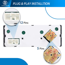 Sorghum 3518702C93 Air Conditioning Panel Control Switch Fit for 2000-2017 International 5500I/5600I/5900I/9100/9200/9400/9900