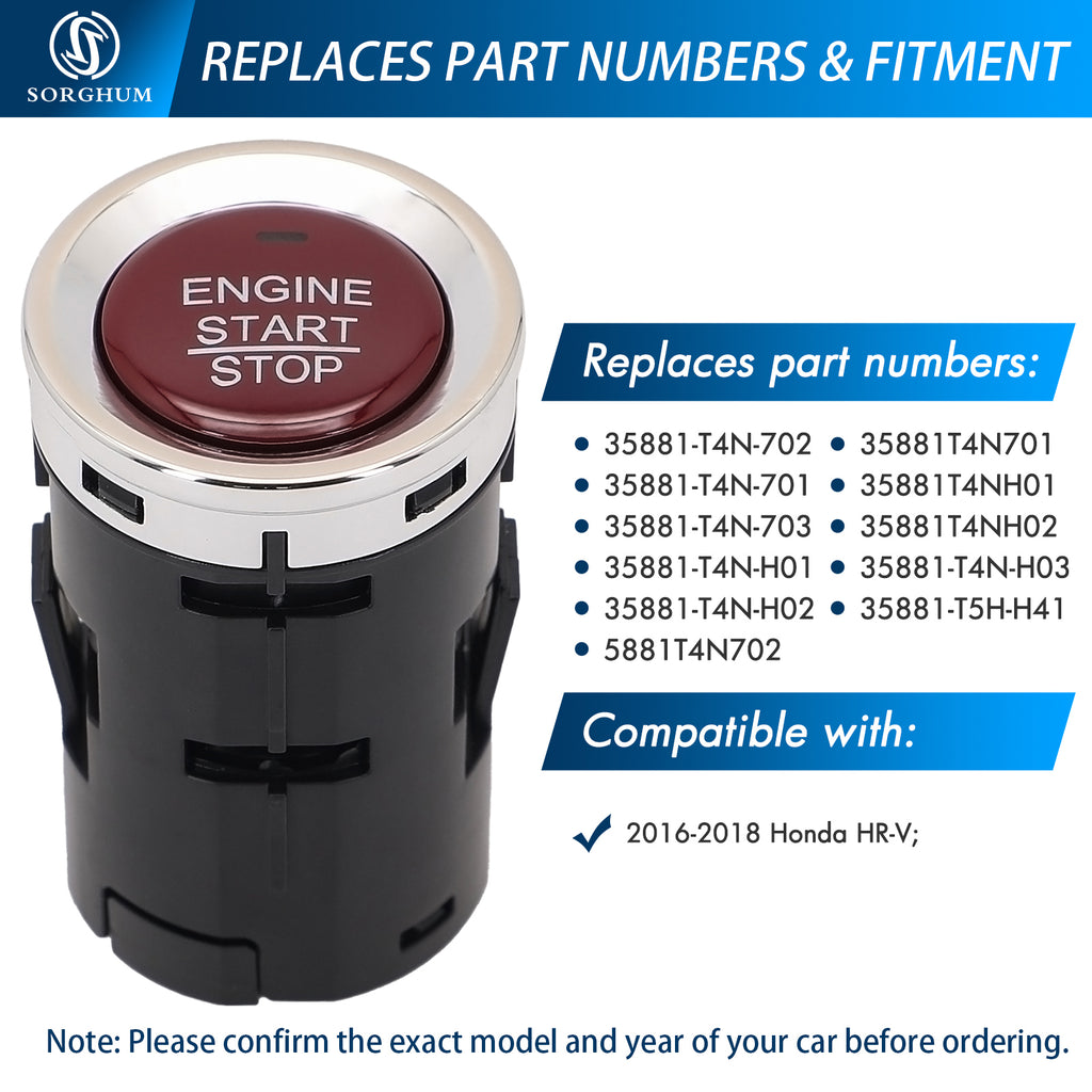 Sorghum 35881-T4N-702 Ignition Switch Fit for 2016 2017 2018 Honda HR-V