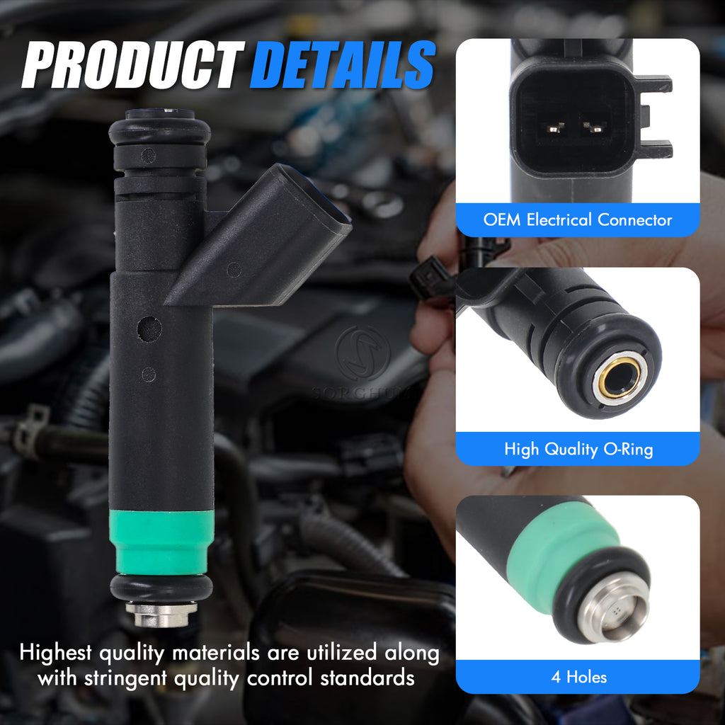 Sorghum 53032145AA Fuel Injectors Set of 8 Fit for Dodge Dakota Durango 2001-2003 Ram 1500 2002 2003 Jeep Grand Cherokee 2001-2003 V8 4.7L