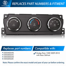 Load image into Gallery viewer, Sorghum 55056826AB Air Conditioning Panel Control Switch Fit for Dodge RAM 1500 2009-2012