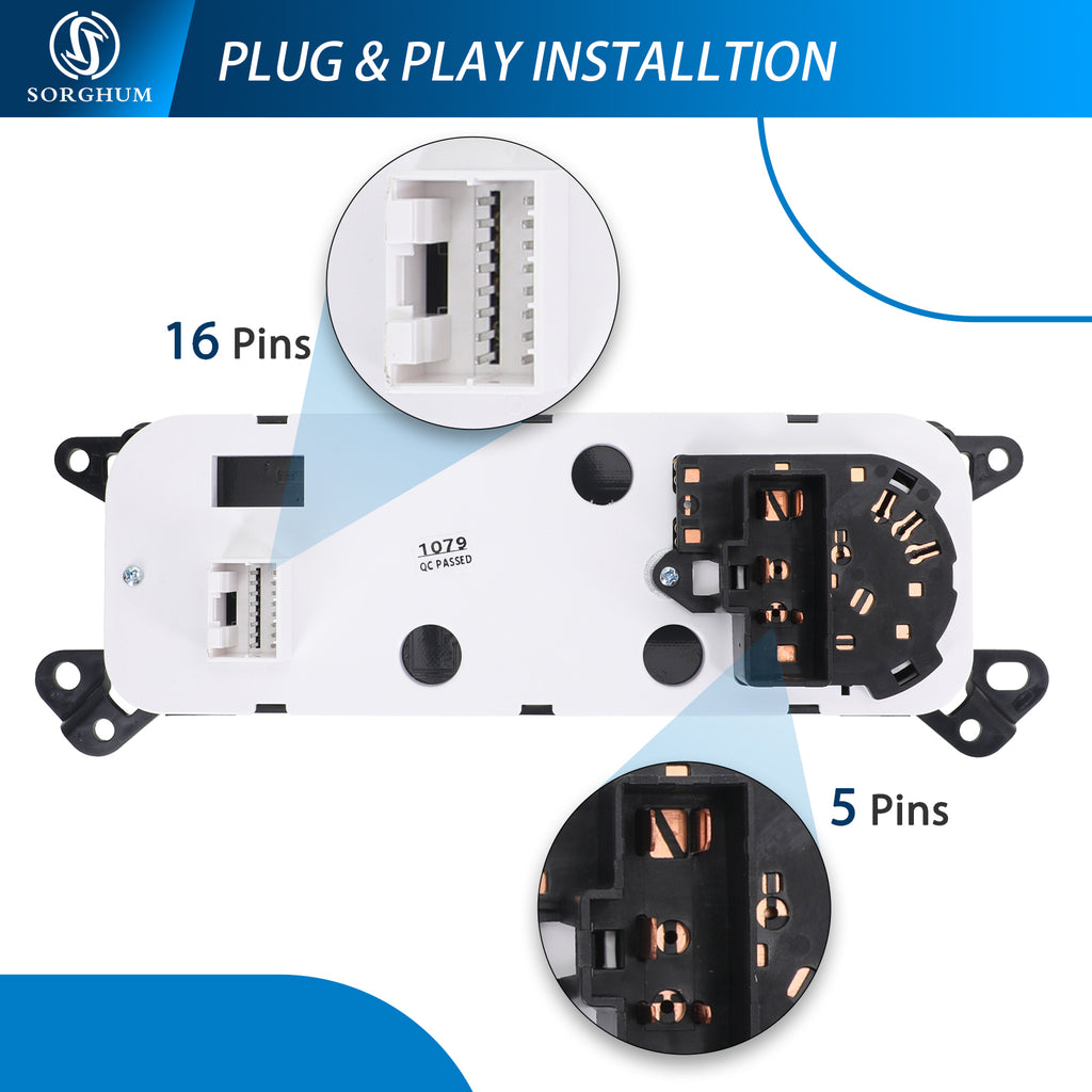 Sorghum 55057079AB Air Conditioning Panel Control Switch Fit for 2006-2008 Dodge Ram 1500 2500 3500 2005-2011 Dakota