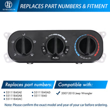 将图片加载到图库查看器，Sorghum 55111840AE Air Conditioning Panel Control Switch Fit for 2007-2010 Jeep Wrangler
