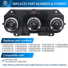 画像をギャラリービューアに読み込む, Sorghum 68236775AB Air Conditioning Panel Control Switch Fit for 2013 Ram 1500 2013-2018 Ram 2500/3500