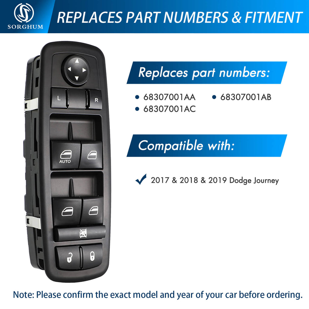 Sorghum 68110871AA 3+0pins High Quality Master Power Window Lift Switch For Chrysler Grand Voyager For Dodge Grand Caravan