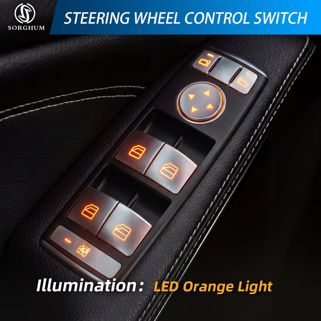 Sorghum A2049055302 Master Power Window Switch Silver Trim for Mercedes Benz C230 C250 C280 C300 350