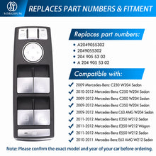 Load image into Gallery viewer, Sorghum A2049055302 Master Power Window Switch Silver Trim for Mercedes Benz C230 C250 C280 C300 350