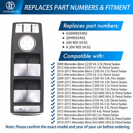 Sorghum A2049055402 Master Power Window Switch Silver For Mercedes Benz W204 C250 C300