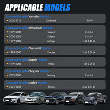 将图片加载到图库查看器，Sorghum CDH210 Fuel Injectors Set of 4 Fit for Yamaha Outboard 115HP 2000-2015 Mitsubishi Galant Eclipse Mirage Chevrolet Tracker Chrysler Sebring Dodge Stratus