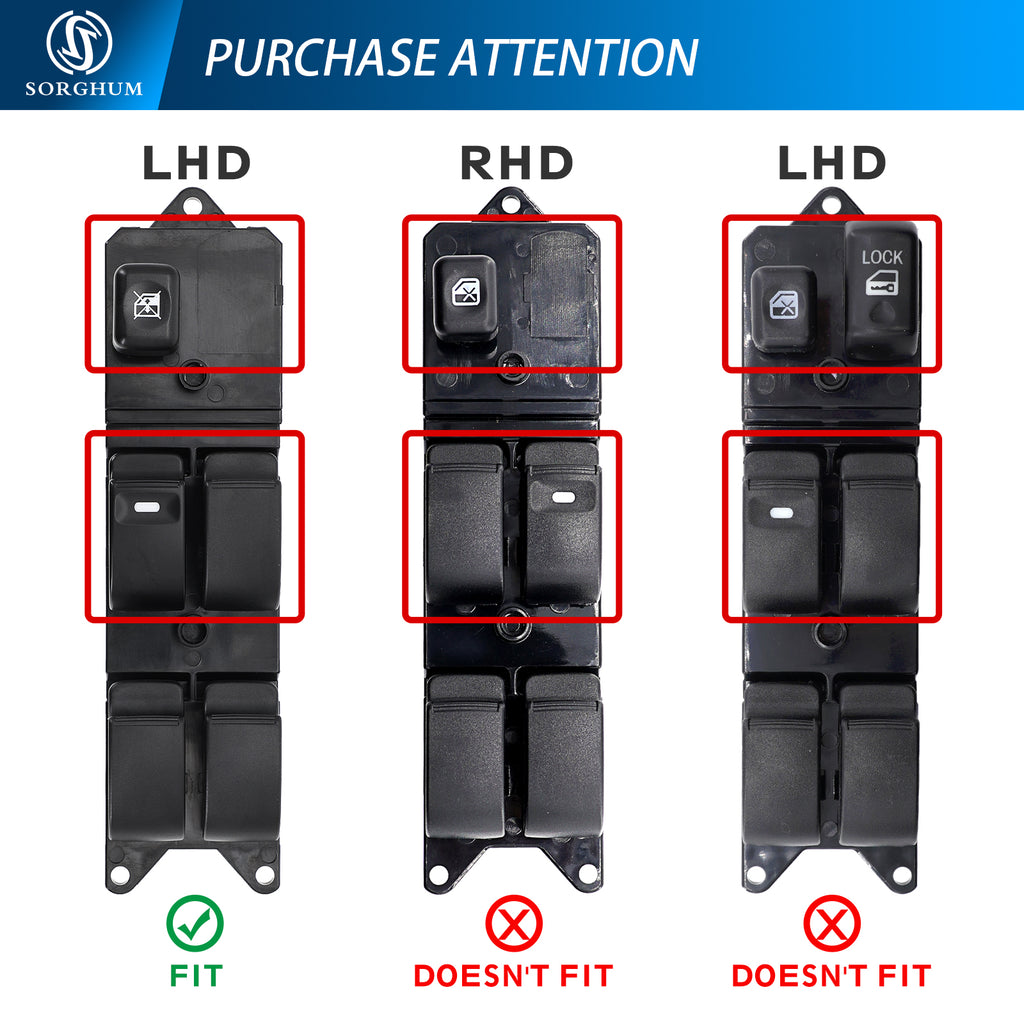 Sorghum MR587942 Master Power Window Switch Fit for Mitsubishi Lancer 2008-2009