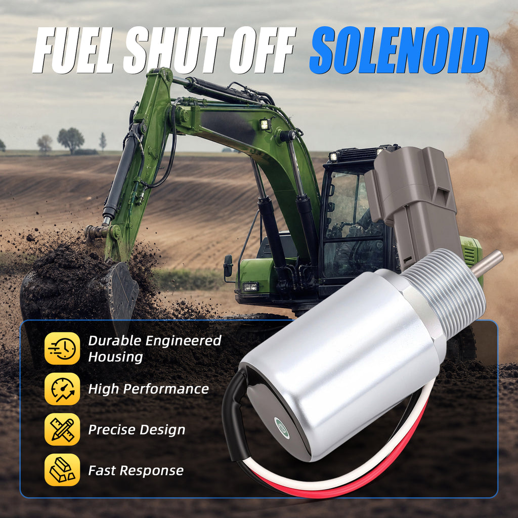 Sorghum SA-3725-12 Fuel Shut Off Solenoid Fit for Mitsubishi S3L, S3L2 S4L, S4L-2, S4L2